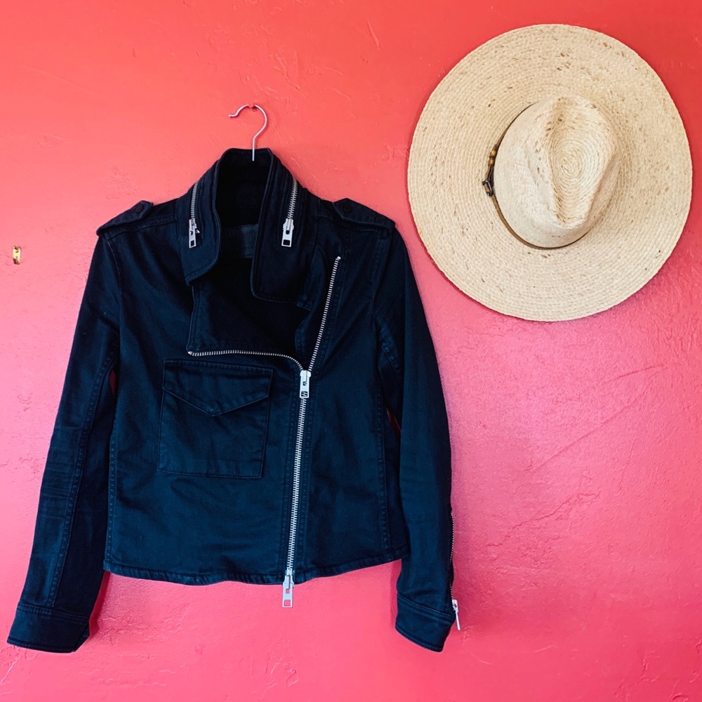 ALL SAINTS DENIM ZIPPER HENDON JACKET